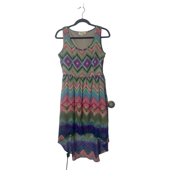 Olive & Oak SZ M mulitcolored high-low dress - Picture 1 of 5